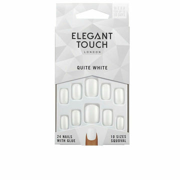 Faux ongles Elegant Touch Polished Colour Arrondie Quite White 24 Pièces (48 uds)