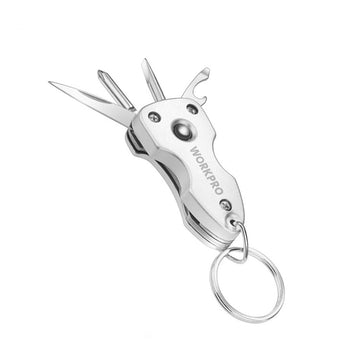 Porte-clés polyvalent Workpro Argenté Acier