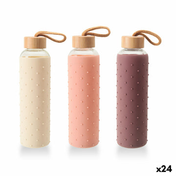 Bouteille d'eau Bewinner verre Silicone 600 ml (24 Unités)