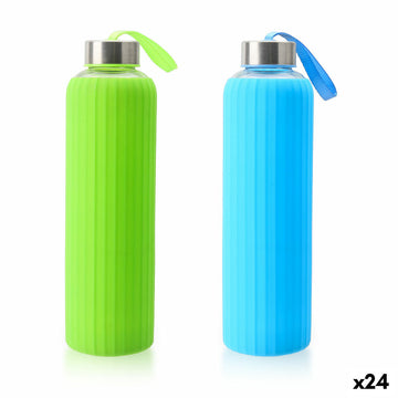 Bouteille d'eau Bewinner verre Silicone 600 ml (24 Unités)