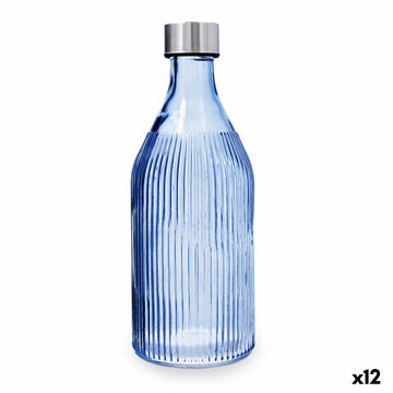 Bouteille d'eau Quid Maison Blue marine verre 1 L (12 Unités)