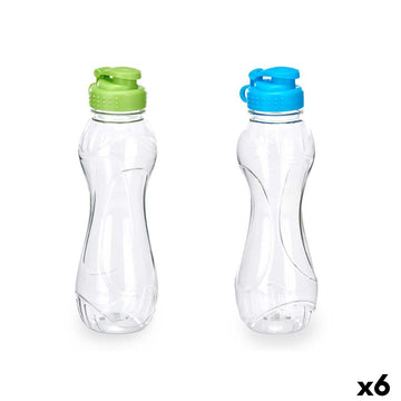 Gourde Leknes Bleu Vert polypropylène Polyéthylène téréphtalate (PET) 600 ml (6 Unités)